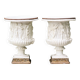 Pair of Medicis Borghese vases in porcelain biscuit and brass.