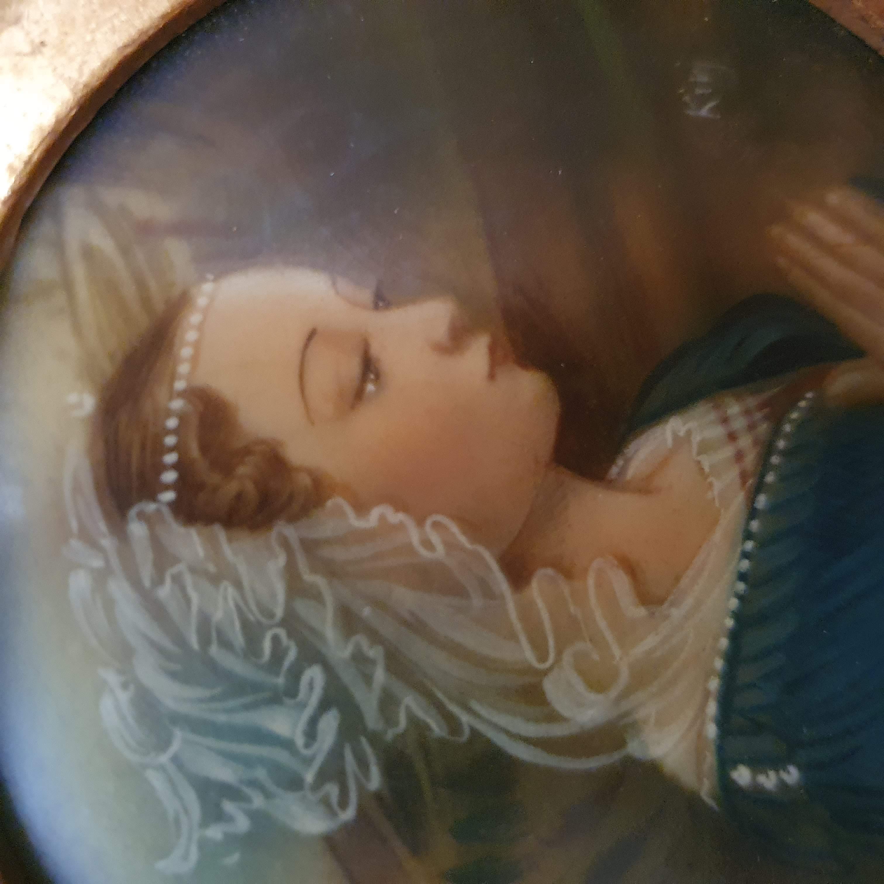 Miniature painting in a gilded wooden frame