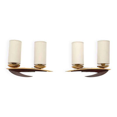 Paire d'appliques scandinaves en teck, 1970