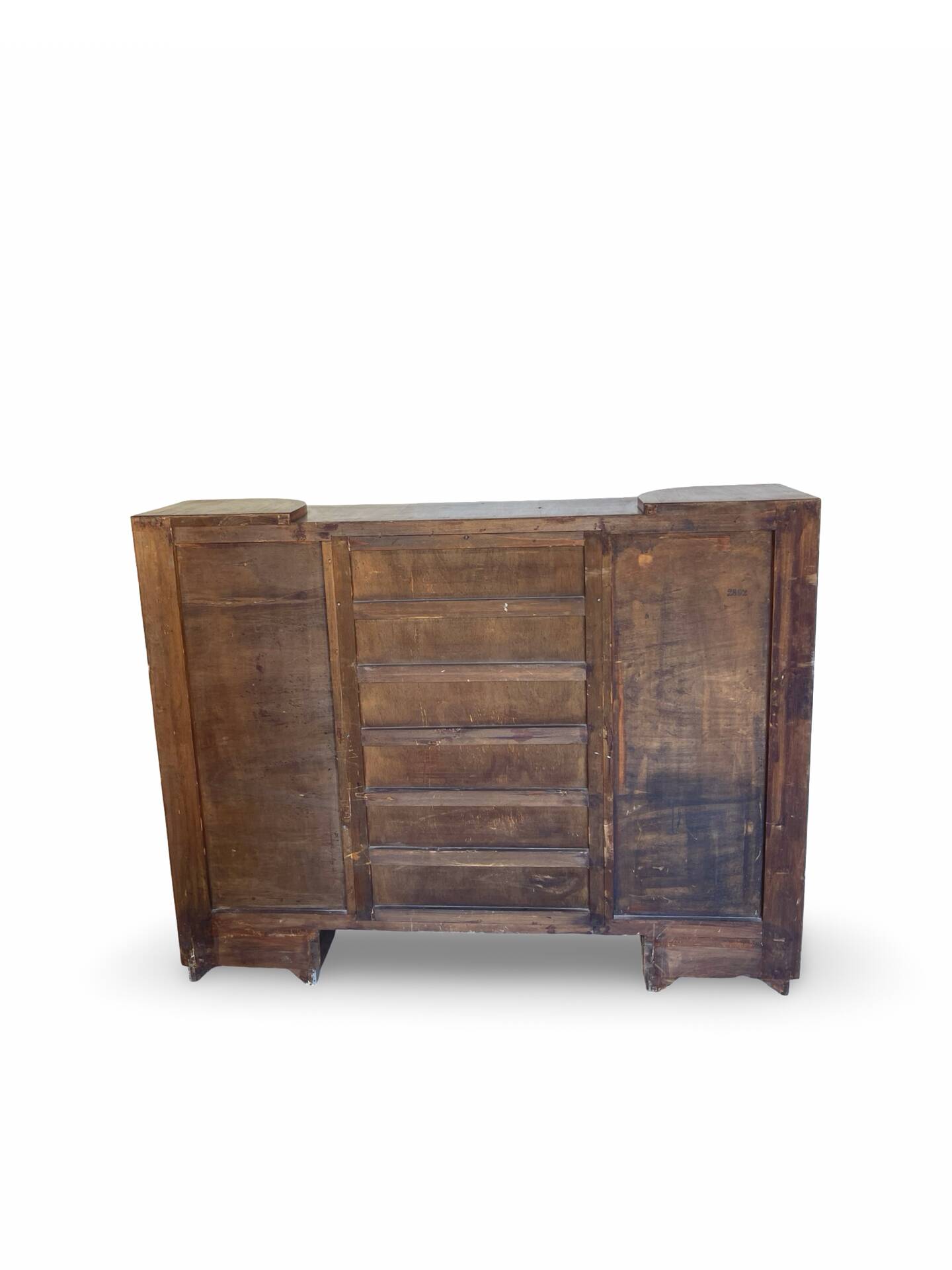 Striking Art Deco birch wood sideboard