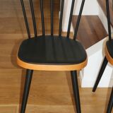 4 Baumann 740G chairs light beech black skai