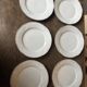 6 porcelain plates Art Nouveau period White and gold border - Diameter 23 cm