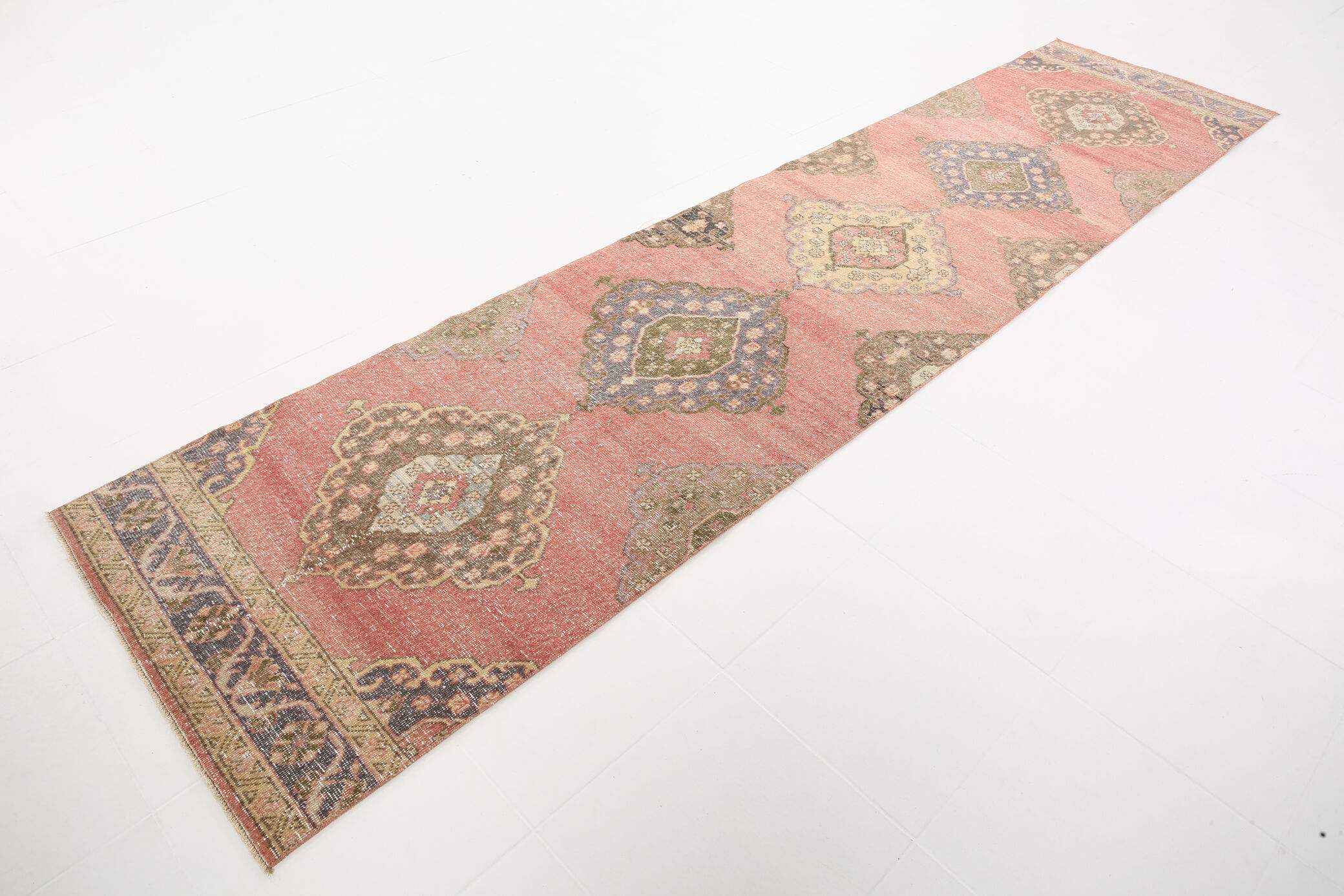 3x11 Vintage Turkish Runner Rug, 91x344Cm
