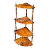 Dark wood corner wall shelf