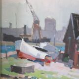 Eskil Skans, Swedish Composition, 1960, Oil on Panel, Framed