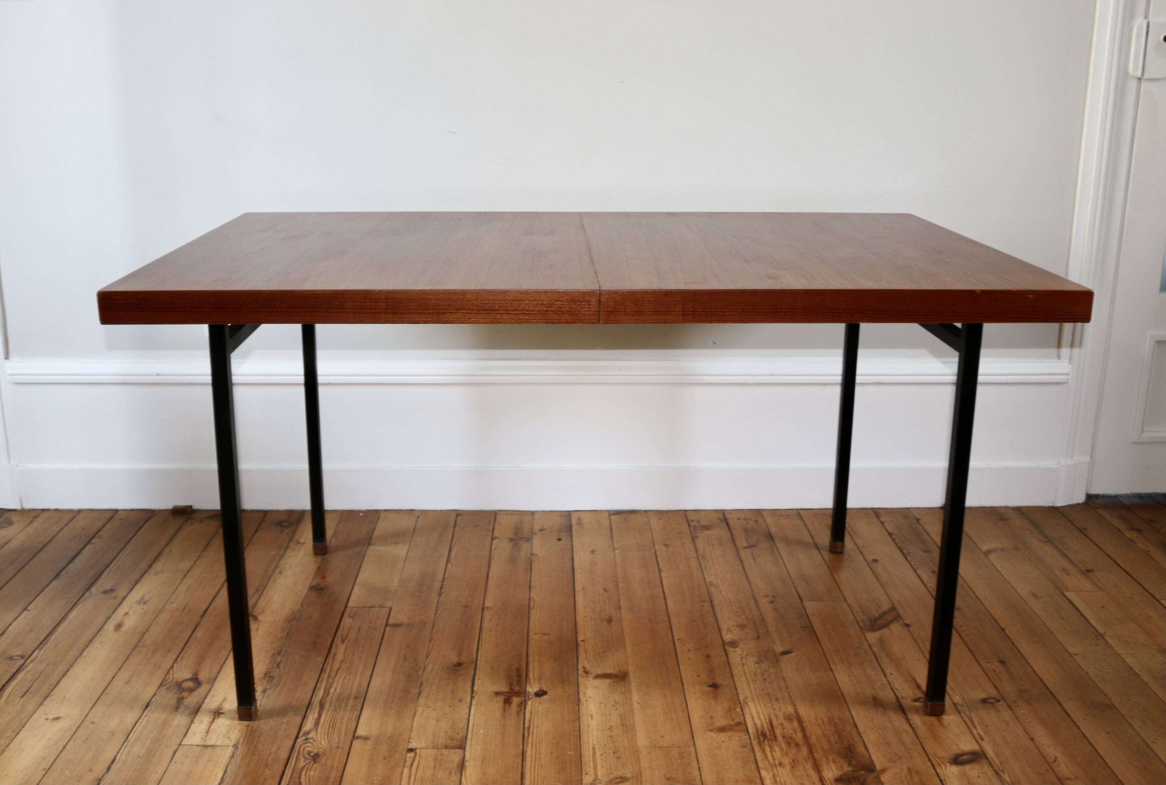Vintage modernist teak table Paul Geoffroy Roche Bobois 1960s