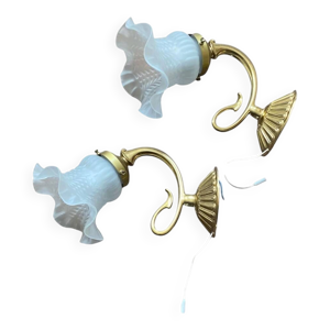 paire d'appliques murales - tulipe