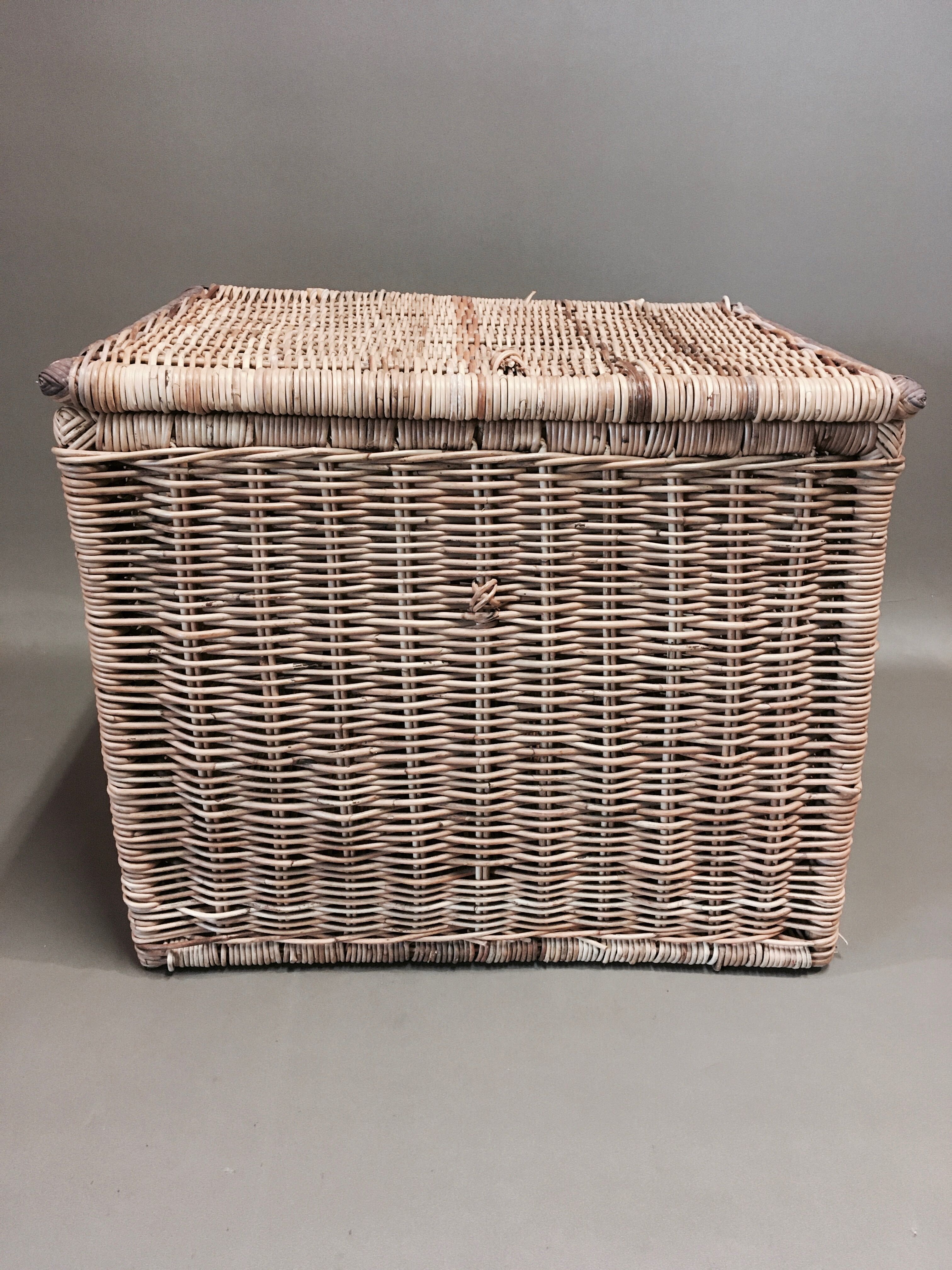 organic rattan and leather trunk