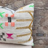Housse de coussin Kilim marocaine faite main : Coussin décoratif bohème