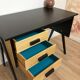 Bureau des années 50/60 aux pieds compas, revisité