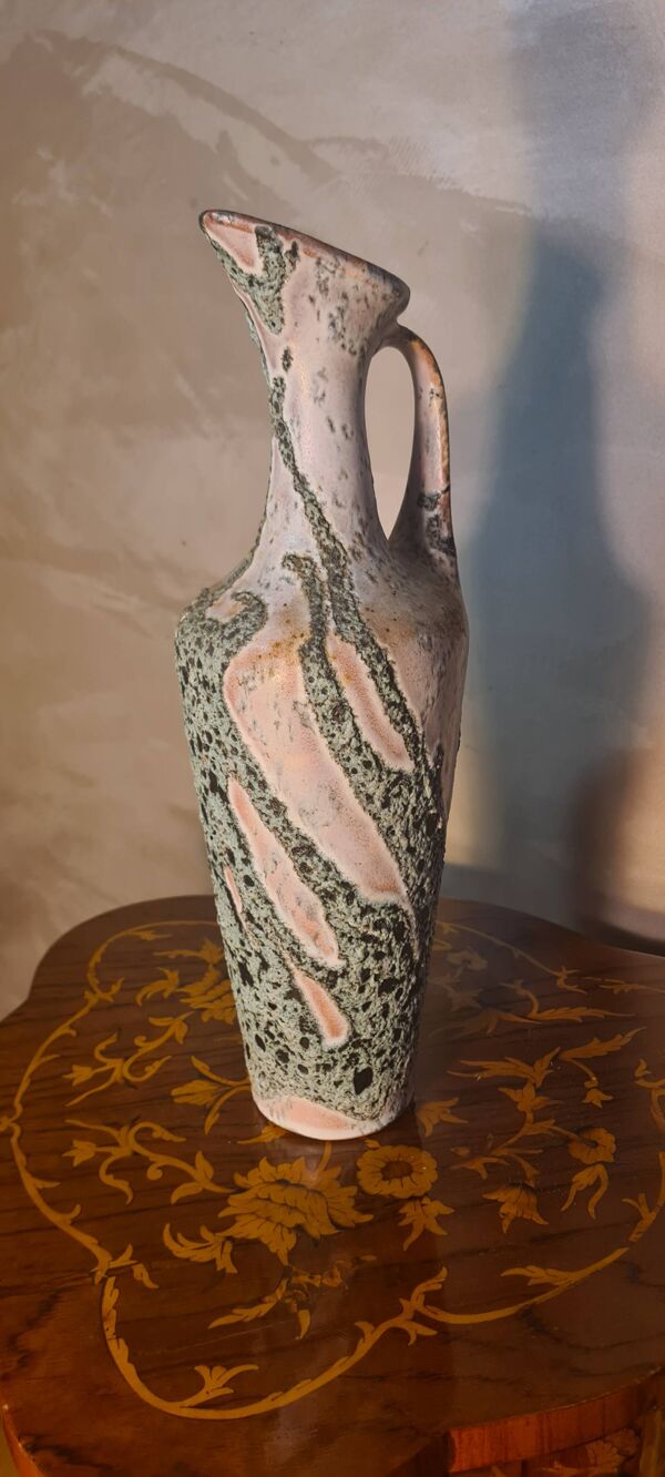 Vase, ceramique emaillee, fat lava, signe bruno dose40, design annees 50/60