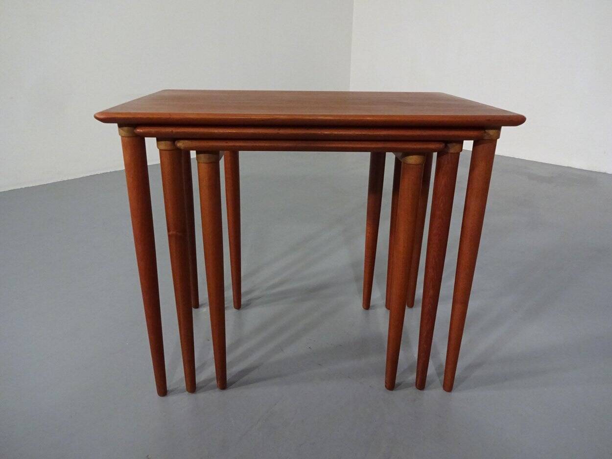 Danish Teak Nesting Tables, 1960s, Set of 3