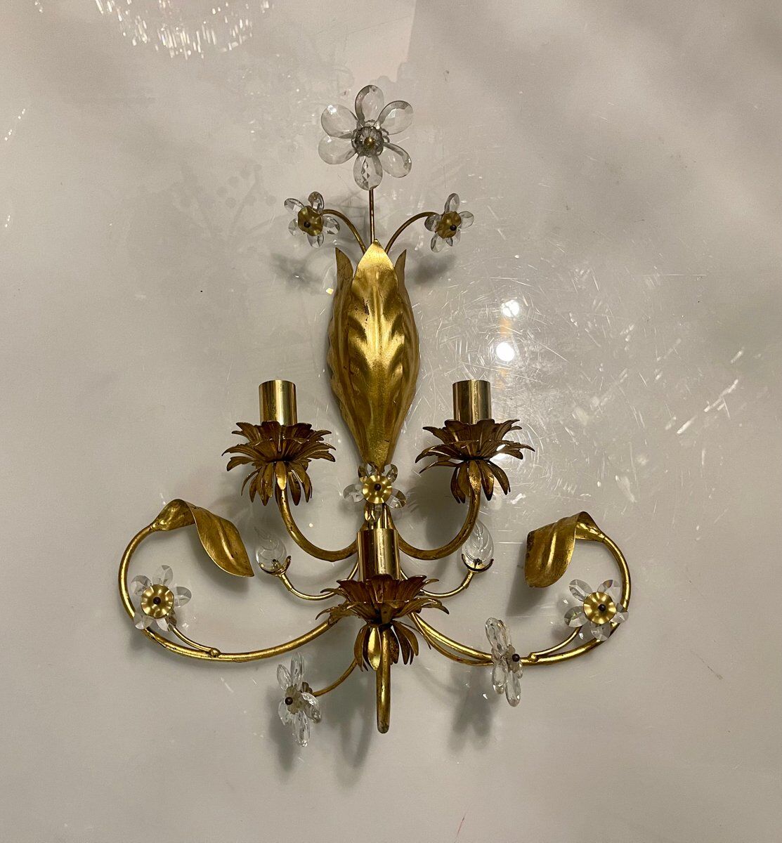 Gilded murano glass sconce