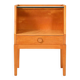 Vintage scandinavian bedside table in birch burl