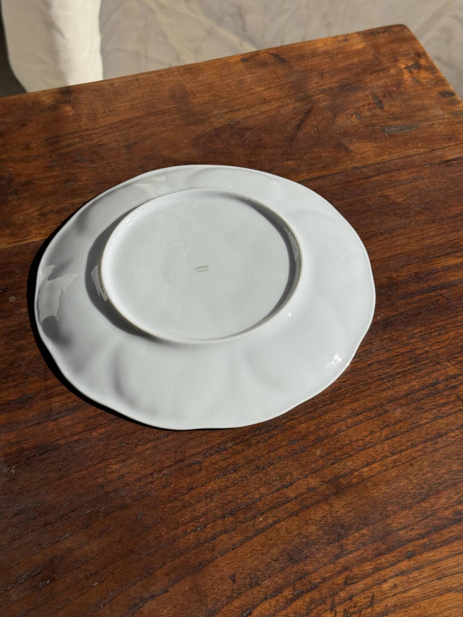 Set of 4 oyster plates Limoges France D25