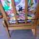Fauteuil relax vintage en bois – coussins entièrement reconfectionnés