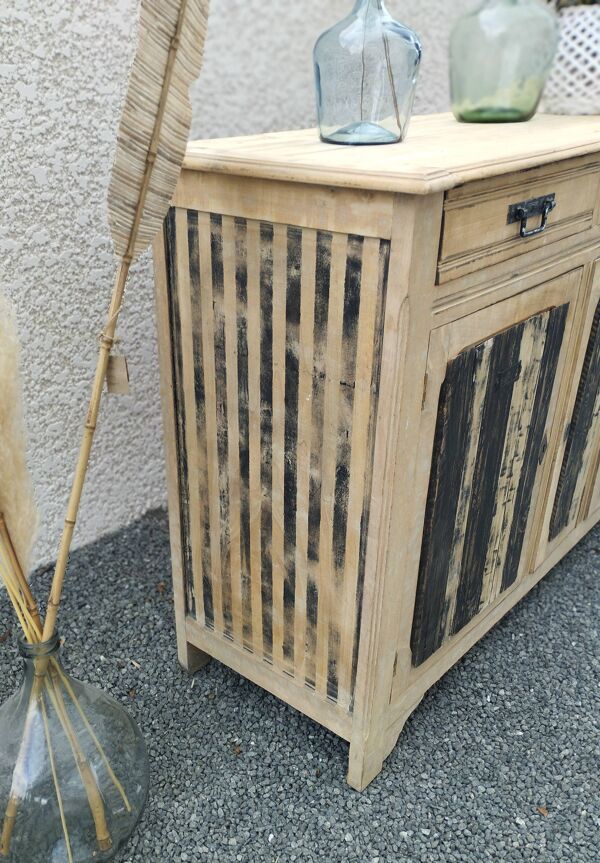 Buffet Bois 3 portes / Meuble Esprit Atelier