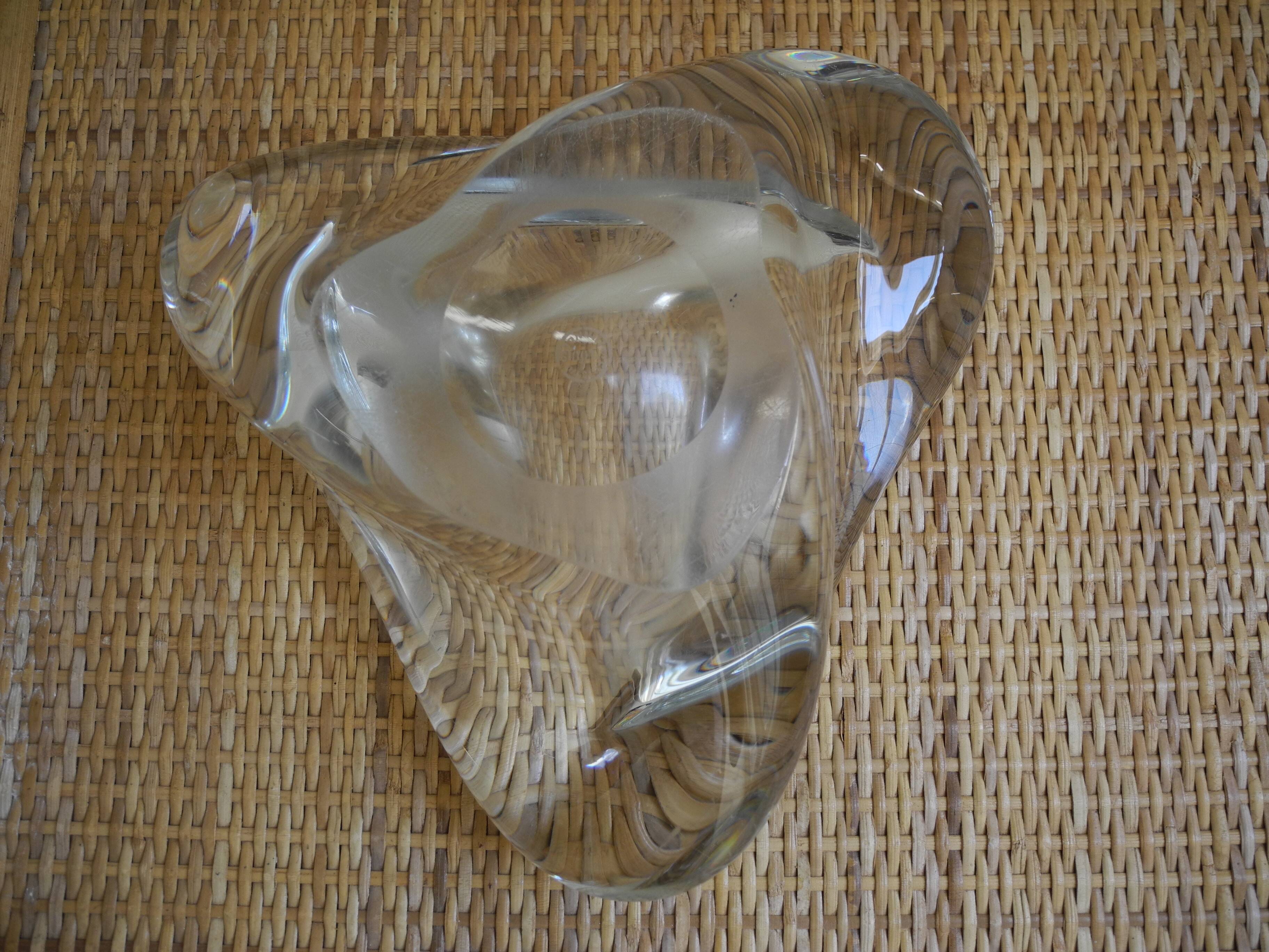 Large Saint Louis crystal empty pocket, vintage cut