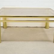 vintage brass coffee table smoked glass