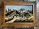 Tableau alpin vintage en bois sculpté et peint