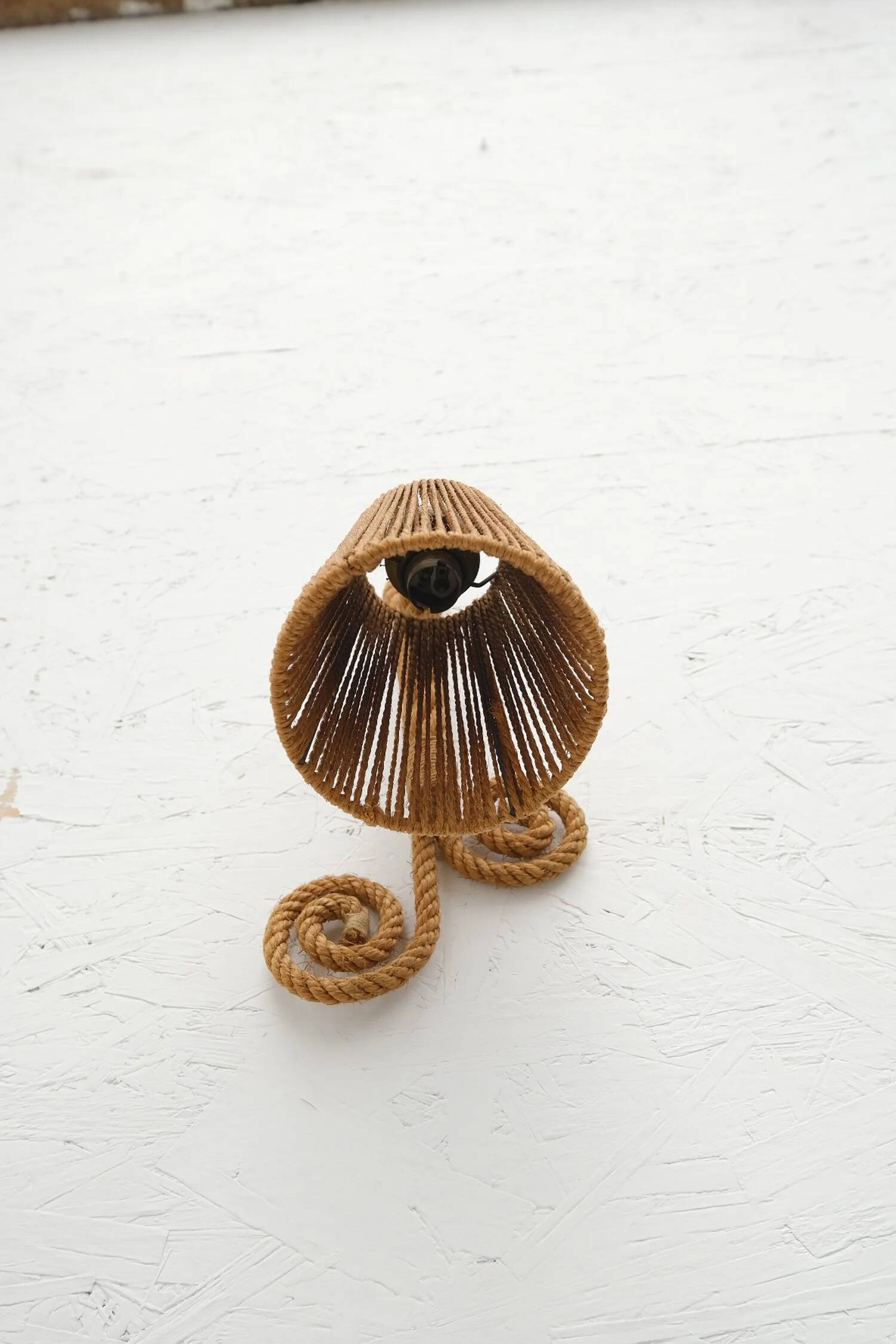 Audoux & minet rope wall light, france 1950