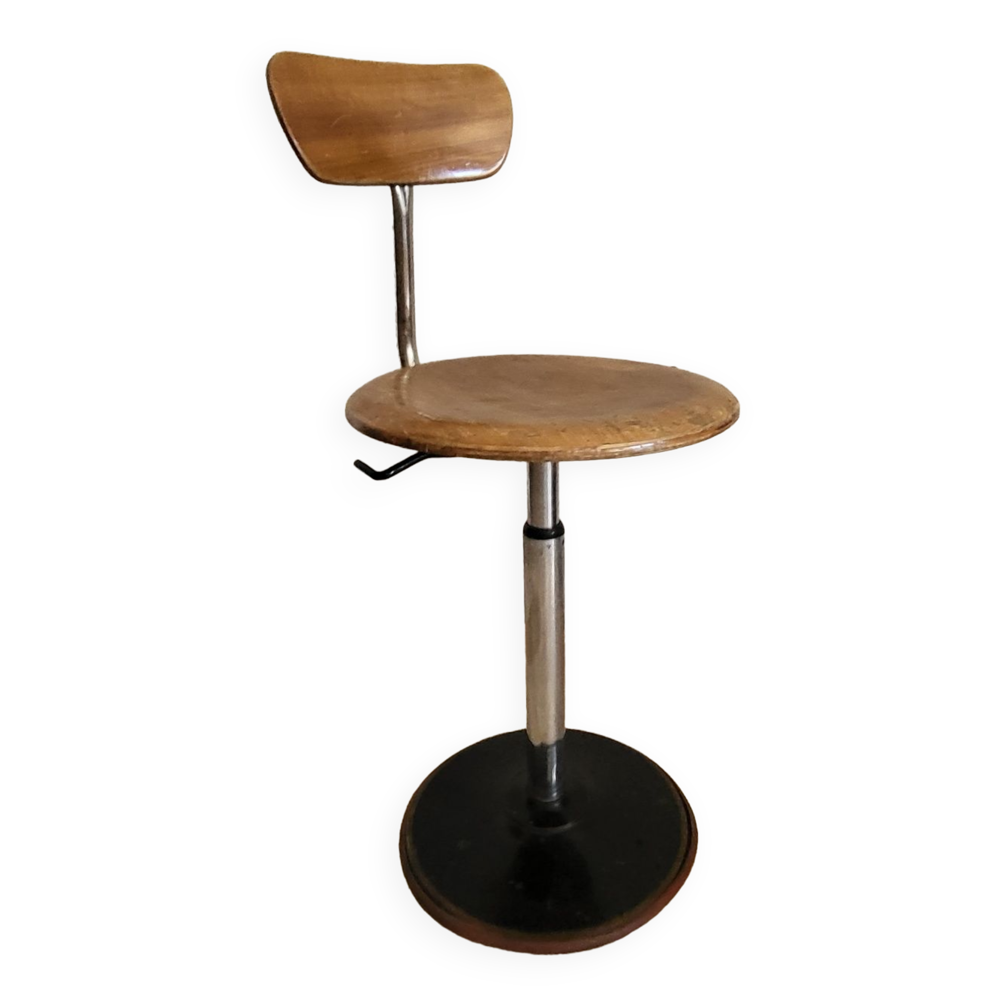 Tabouret industriel télescopique, Mirima, France vers 1950