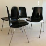 4 Alberto Roselli designer chairs, production Rima Gastone Rinaldi Italy 1960s