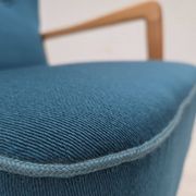 1970s, Danish armchair by Fritz Hansen, furniture wool, beech wood.