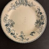 6 old blue flat plates La Samaritane Terre de Fer