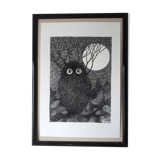 "Night bird" china ink