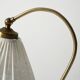Scandinavian brass floor lamp with curved neck, 1950s