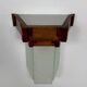 Applique vintage moderniste art déco, chêne et verre sablé, France, 1930