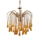 Vintage Murano Amber Glass Teardrop Chandelier - 1960-70s