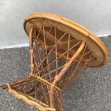 Vintage rattan bamboo coffee table