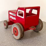 Large wooden tractor "La Ferme de Joujoulac", vintage toy.