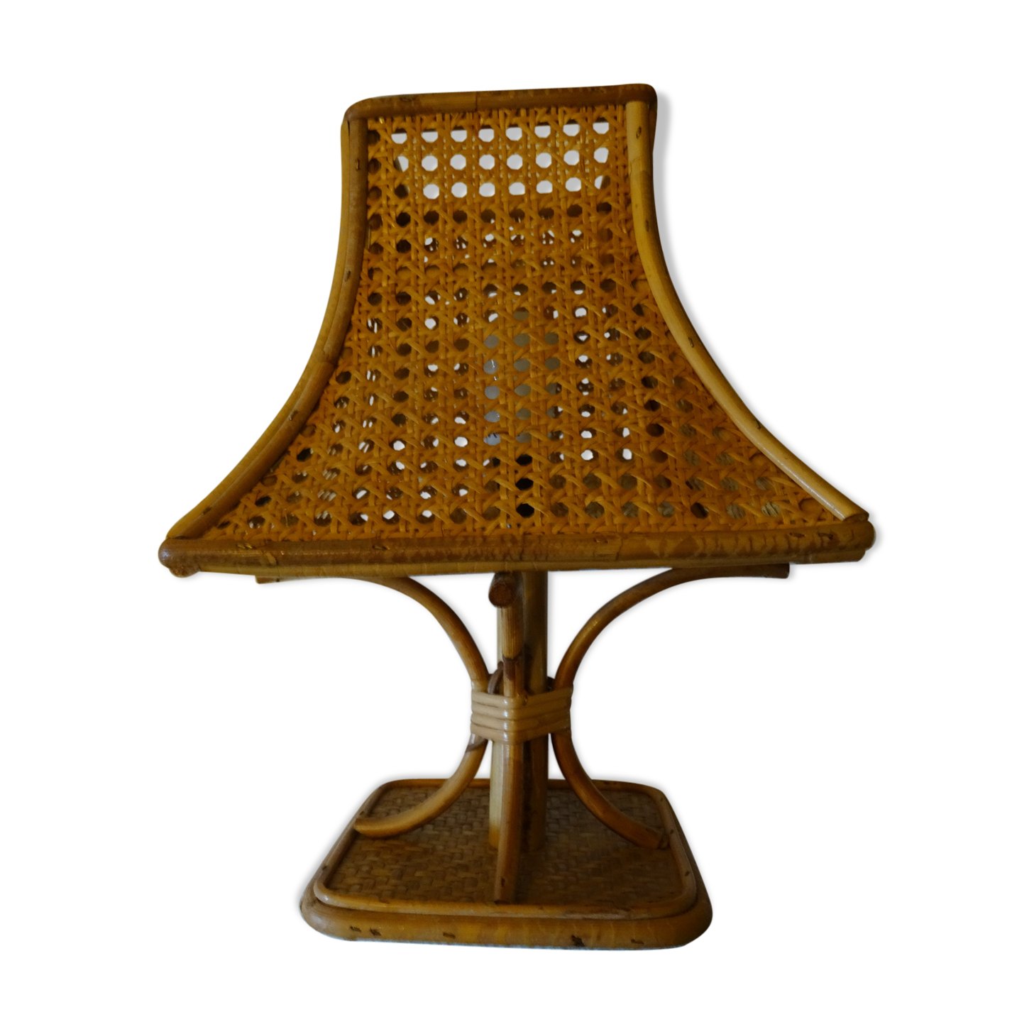 Vintage rattan and wicker lamp