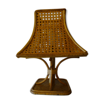 Vintage rattan and wicker lamp