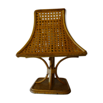 Lampe vintage en rotin et osier