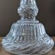 Legras candlestick in molded glass with faces in relief, vintage carafe