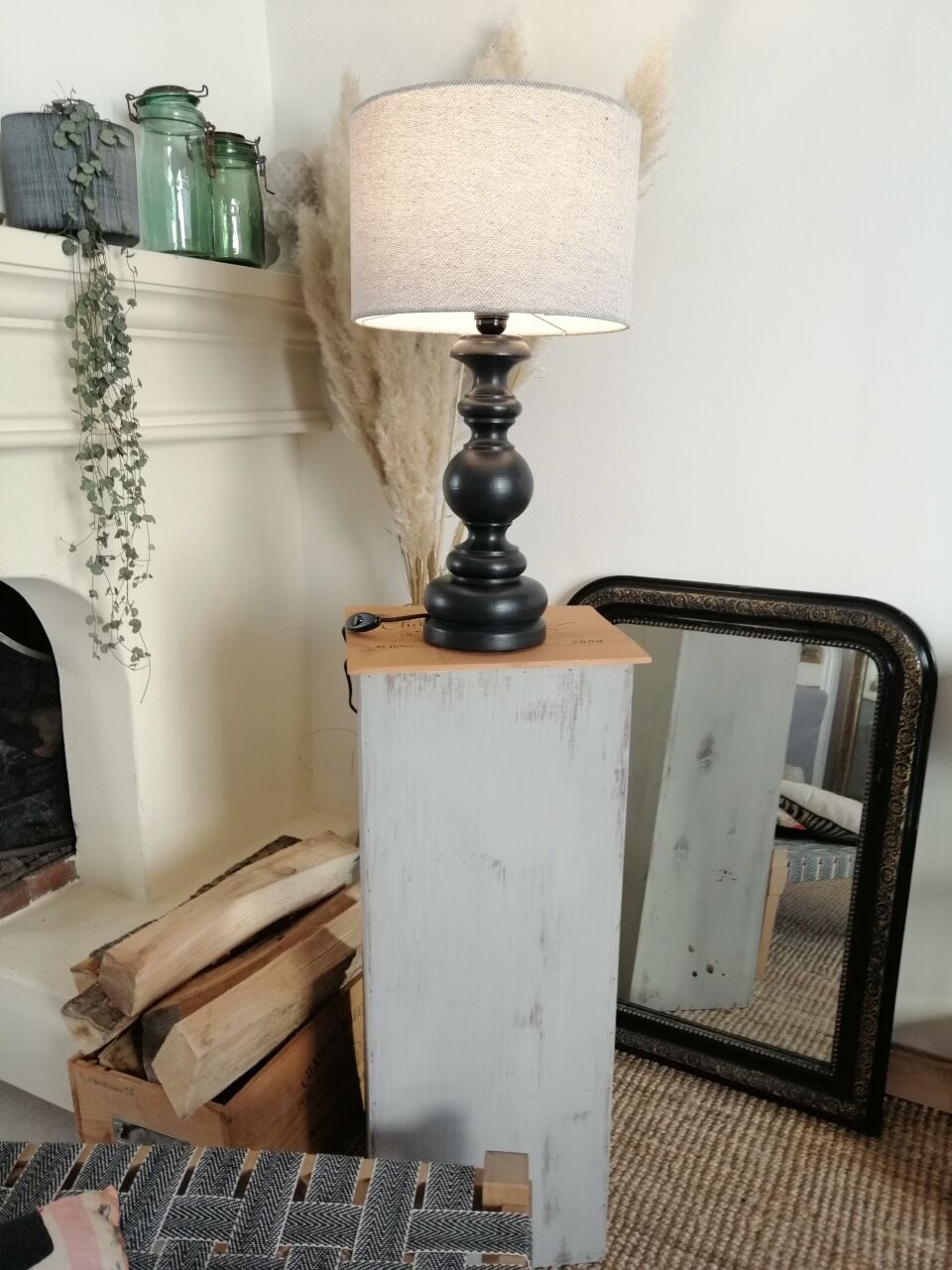 Vintage lamp wood 1980