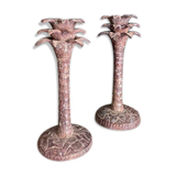 Pair of iron candle holders