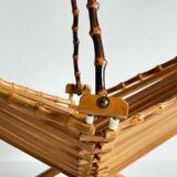 Panier de table chic pliant bois et bambou vintage