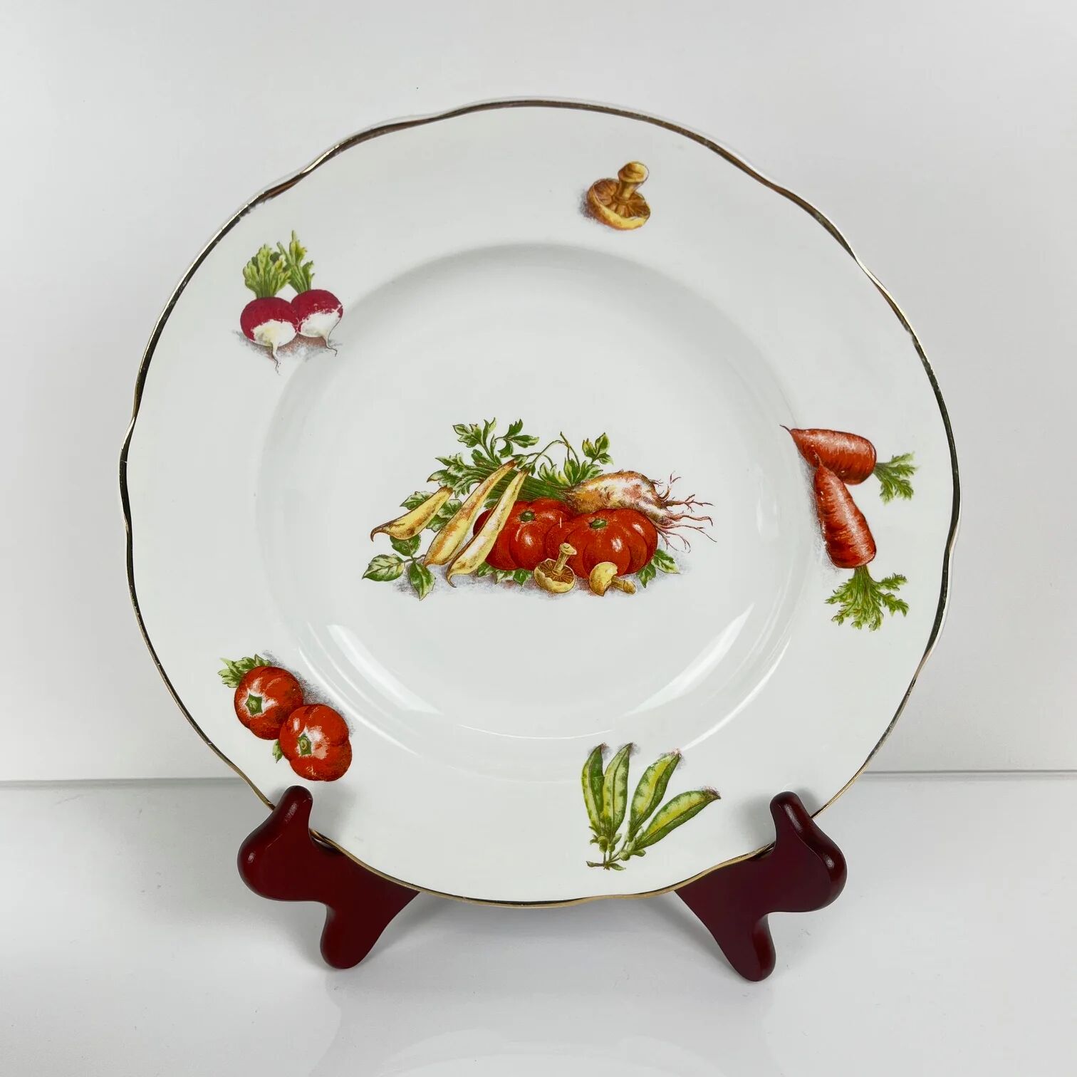 Set of 6 KG Lunéville "Le Potager" soup plates, 1950/70