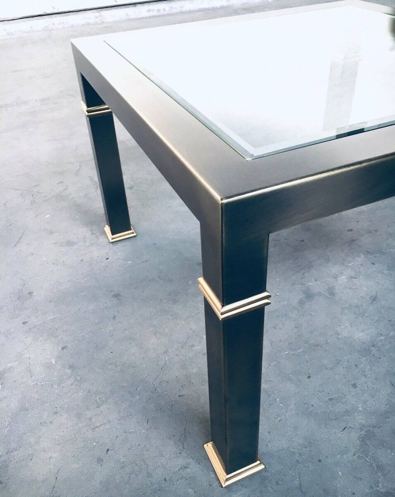 Vintage Postmodern Brushed Metal Coffee Table from Belgo Chrom / Dewulf Selection, 1980s