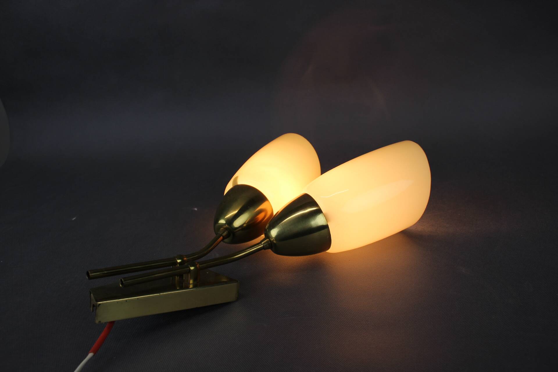 Wall lamp in brass and glass by Kamenický Šenov, Czechoslovakia, 1960.