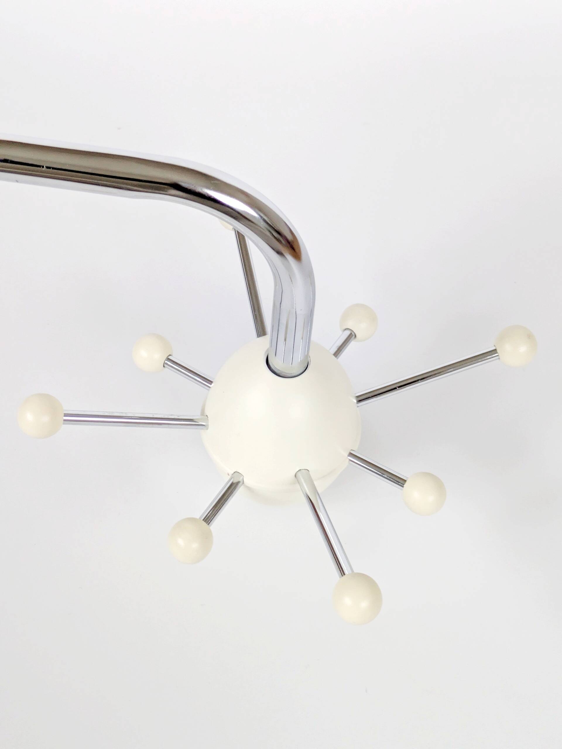 Space wall-mounted coat rack, chrome and plastic, 1970s