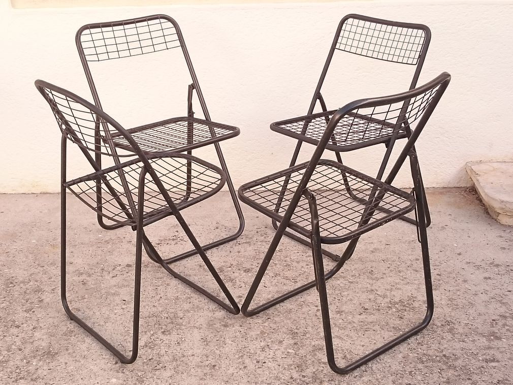 Four metal garden chairs Ikéa 80