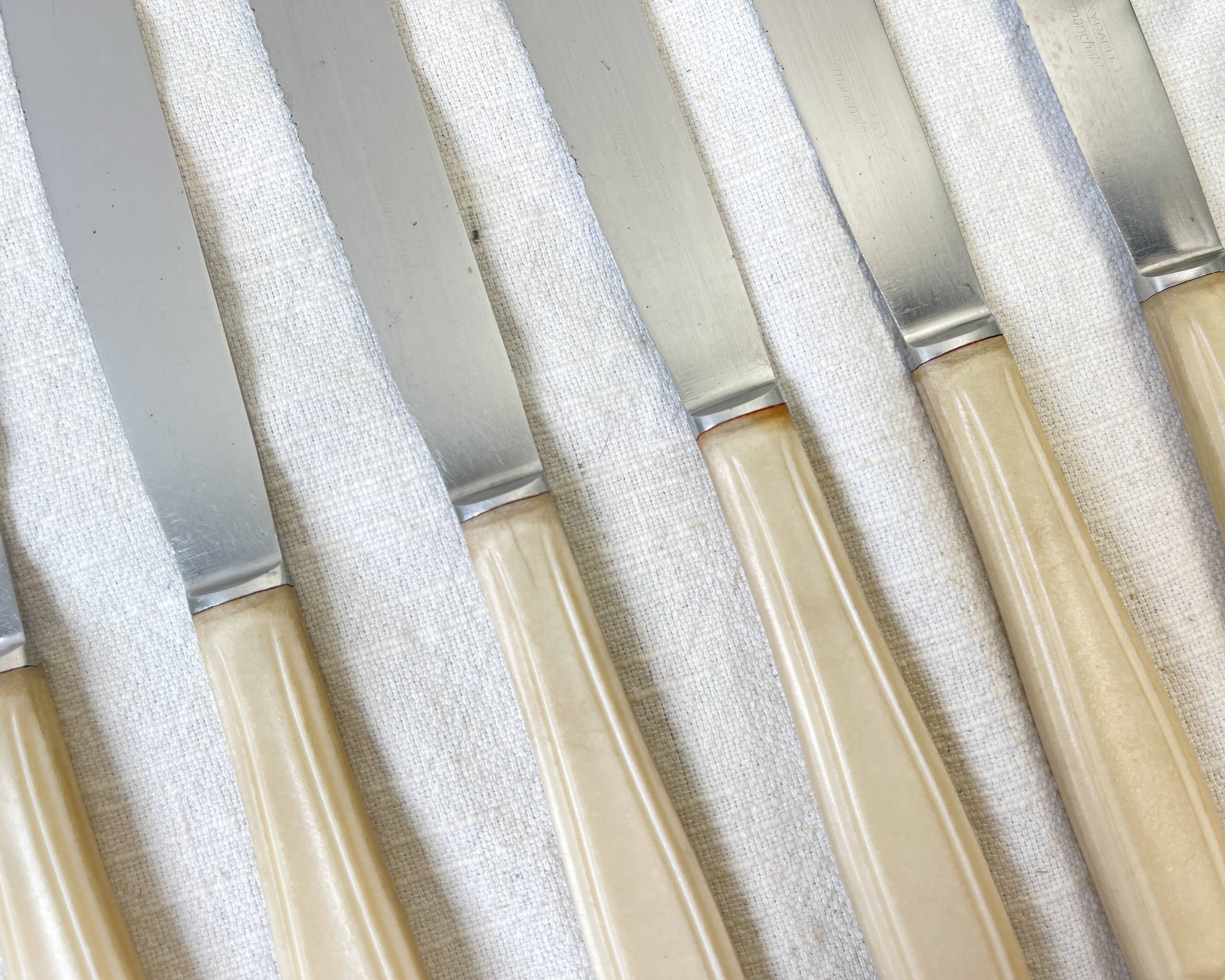 6 vintage Bakelite ivory knives France