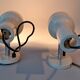 Pair of 1970 wall lights in beige lacquered aluminum.