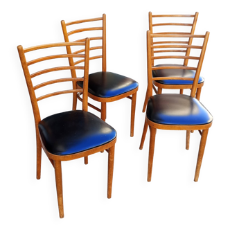 Lot of four antique chairs. Bistro. 1960.